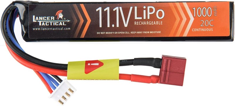 Lancer Tactical Airsoft LiPo Battery Charger Combo-Two Pack of 11.1v 1000mAh Stick Battery & Lipo Balance Charger w/LCD Screen (Safety Charging Bag Included) Dean/Tamiya (Dean) - Image 2